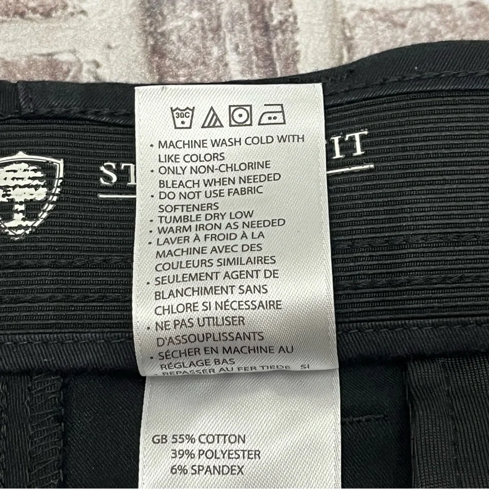 Oak Hill Tech Pant Black Golf Zippered Pockets Straight Business Casual 44x32‎